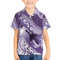 Personalised New Zealand Aotearoa Darts Masters Hawaiian Shirt Maori Art Tattoo with Tribal Dart Symbol Purple - Polynesian Pride