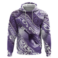 Personalised New Zealand Aotearoa Darts Masters Hoodie Maori Art Tattoo with Tribal Dart Symbol Purple - Polynesian Pride