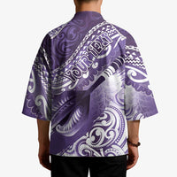 Personalised New Zealand Aotearoa Darts Masters Kimono Maori Art Tattoo with Tribal Dart Symbol Purple - Polynesian Pride