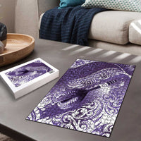 Personalised New Zealand Aotearoa Darts Masters Puzzle Maori Art Tattoo with Tribal Dart Symbol Purple - Polynesian Pride