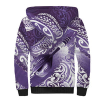 Personalised New Zealand Aotearoa Darts Masters Sherpa Hoodie Maori Art Tattoo with Tribal Dart Symbol Purple LT03 - Polynesian Pride