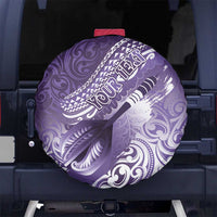 Personalised New Zealand Aotearoa Darts Masters Spare Tire Cover Maori Art Tattoo with Tribal Dart Symbol Purple LT03 No hole Purple - Polynesian Pride