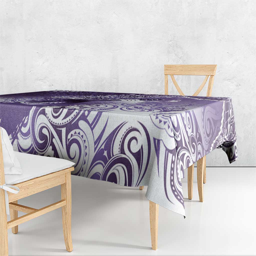 Personalised New Zealand Aotearoa Darts Masters Tablecloth Maori Art Tattoo with Tribal Dart Symbol Purple - Polynesian Pride