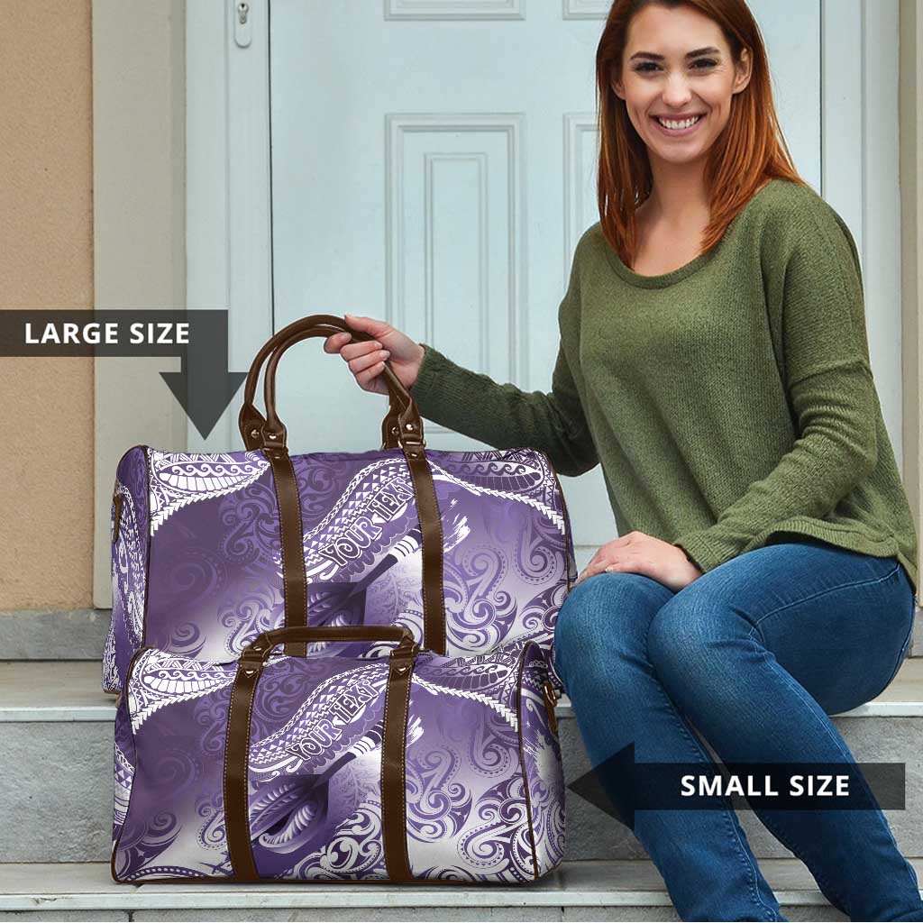 Personalised New Zealand Aotearoa Darts Masters Travel Bag Maori Art Tattoo with Tribal Dart Symbol Purple - Polynesian Pride