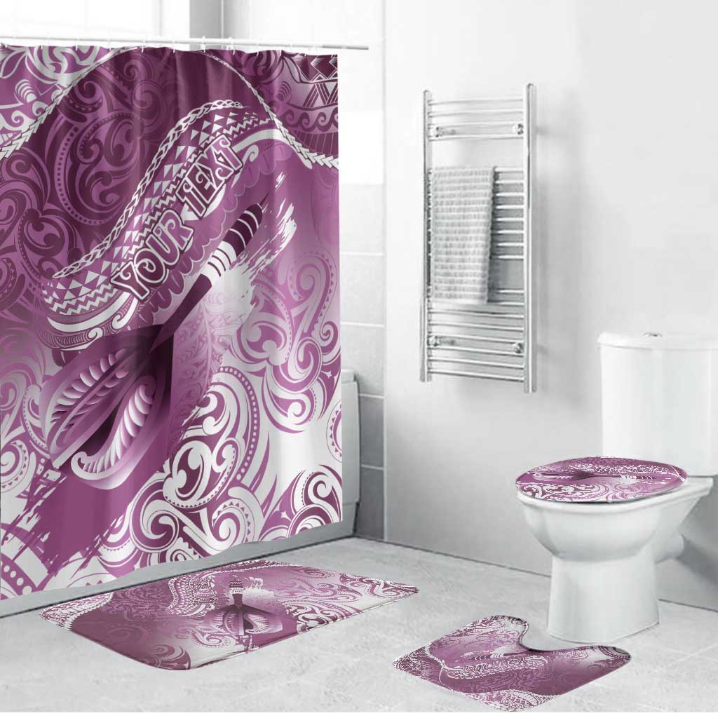 Personalised New Zealand Aotearoa Darts Masters Bathroom Set Maori Art Tattoo with Tribal Dart Symbol Pink - Polynesian Pride