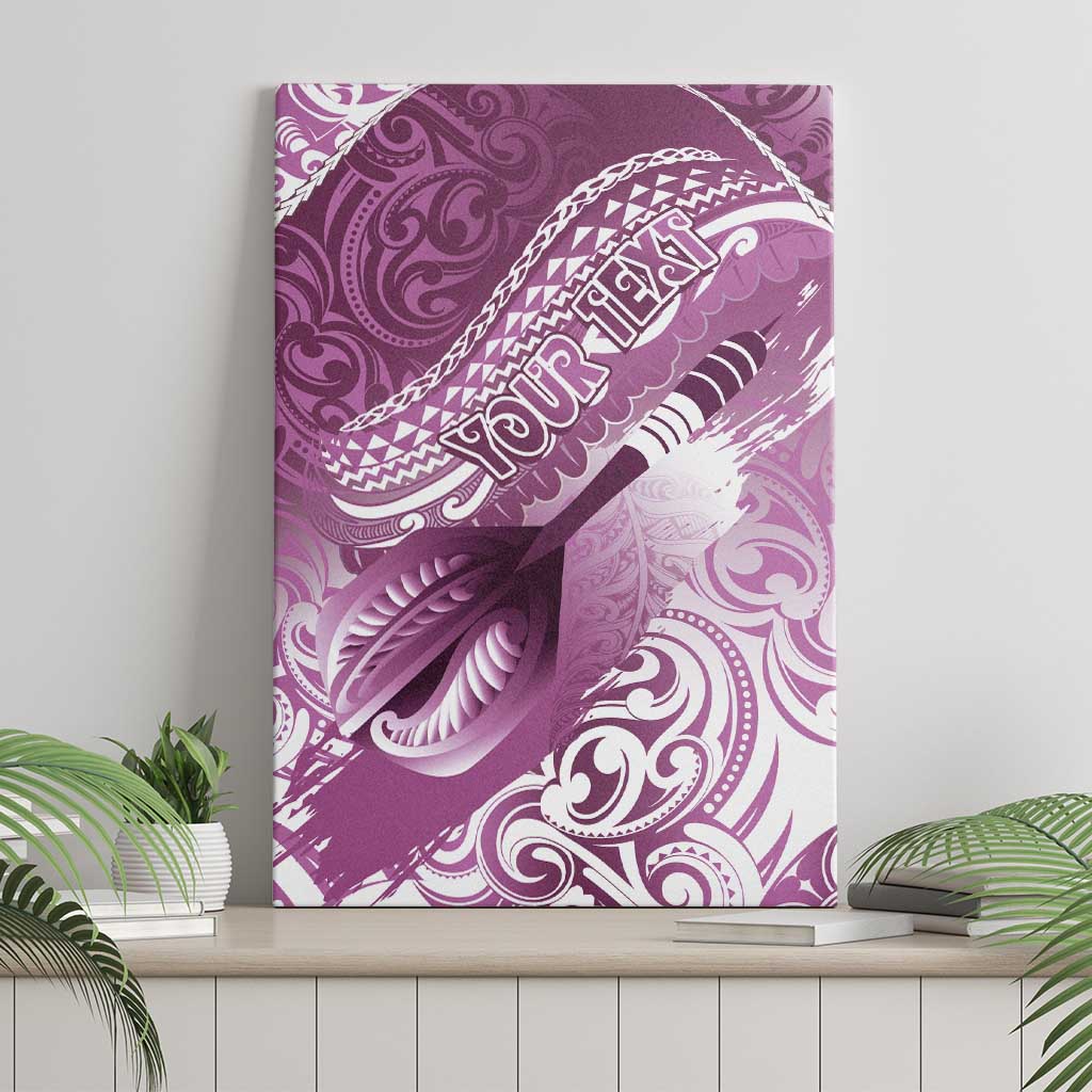 Personalised New Zealand Aotearoa Darts Masters Canvas Wall Art Maori Art Tattoo with Tribal Dart Symbol Pink - Polynesian Pride