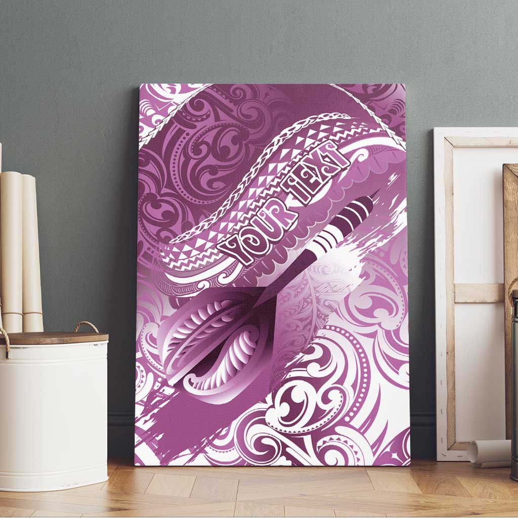 Personalised New Zealand Aotearoa Darts Masters Canvas Wall Art Maori Art Tattoo with Tribal Dart Symbol Pink - Polynesian Pride