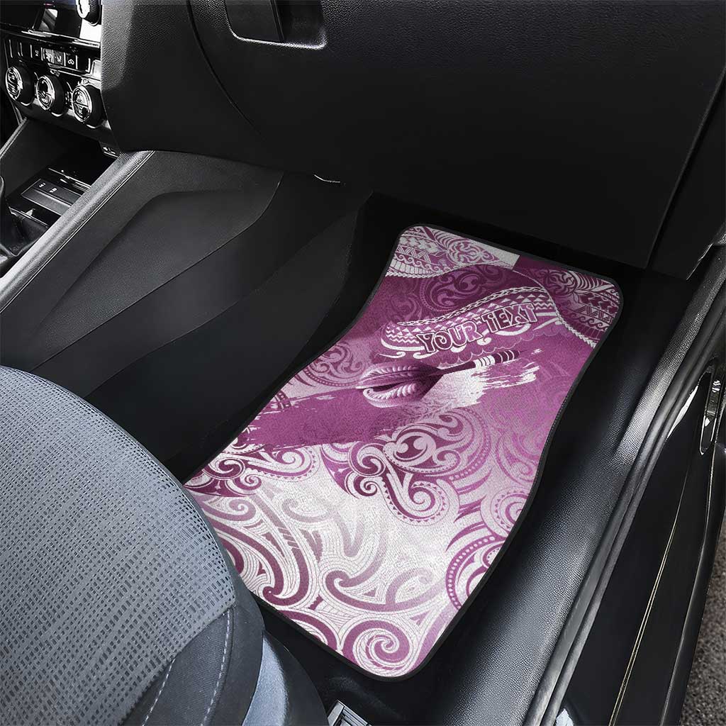 Personalised New Zealand Aotearoa Darts Masters Car Mats Maori Art Tattoo with Tribal Dart Symbol Pink - Polynesian Pride