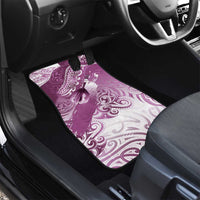 Personalised New Zealand Aotearoa Darts Masters Car Mats Maori Art Tattoo with Tribal Dart Symbol Pink - Polynesian Pride