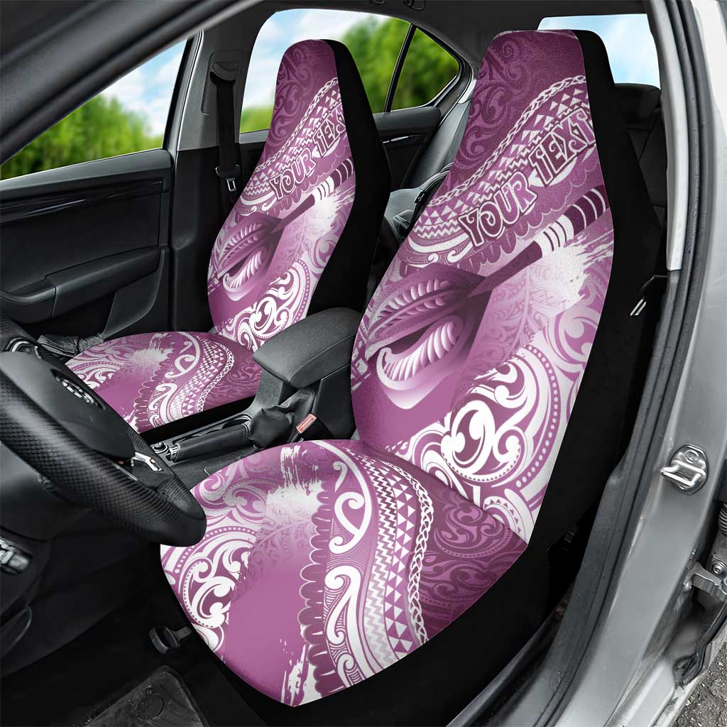 Personalised New Zealand Aotearoa Darts Masters Car Seat Cover Maori Art Tattoo with Tribal Dart Symbol Pink - Polynesian Pride