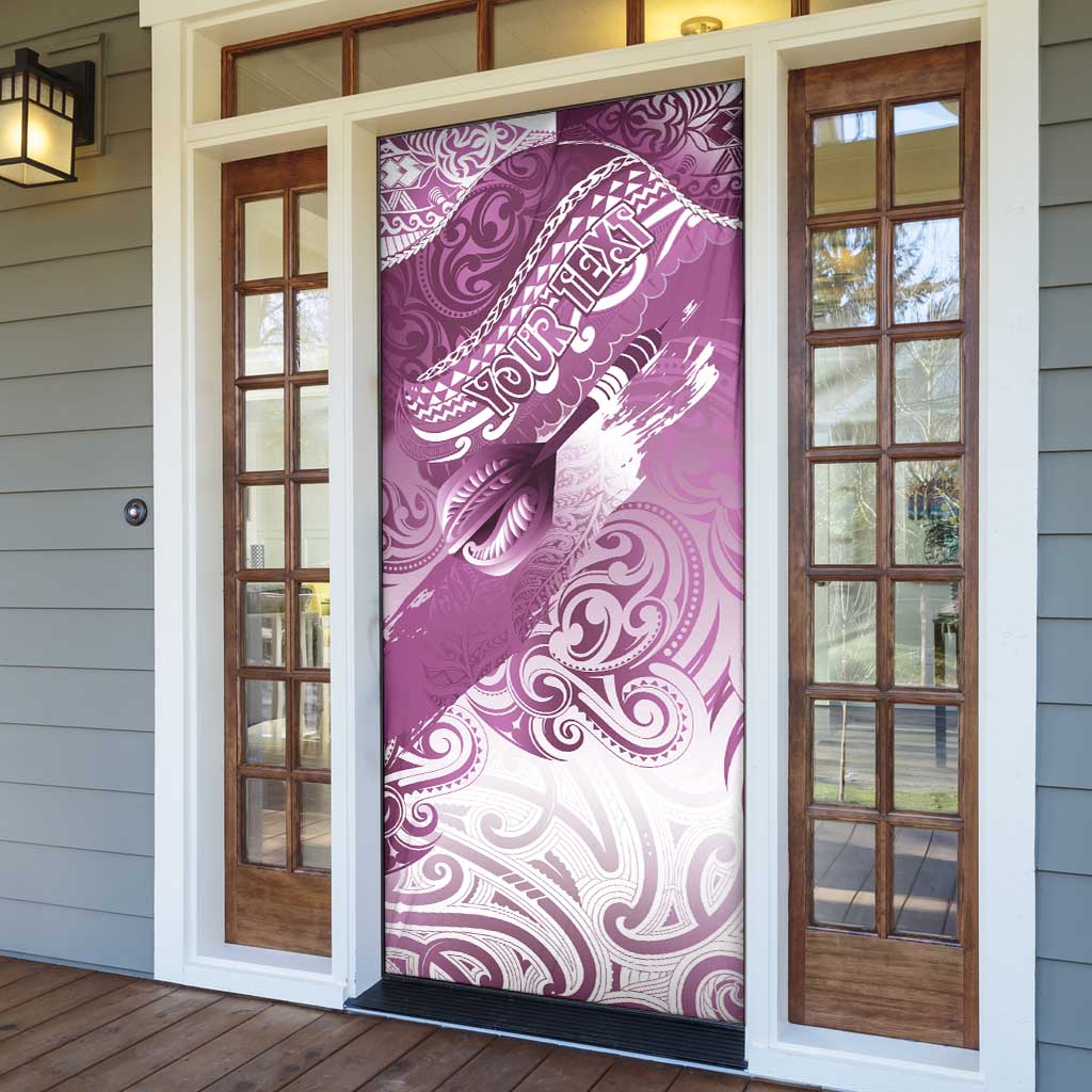 Personalised New Zealand Aotearoa Darts Masters Door Cover Maori Art Tattoo with Tribal Dart Symbol Pink - Polynesian Pride
