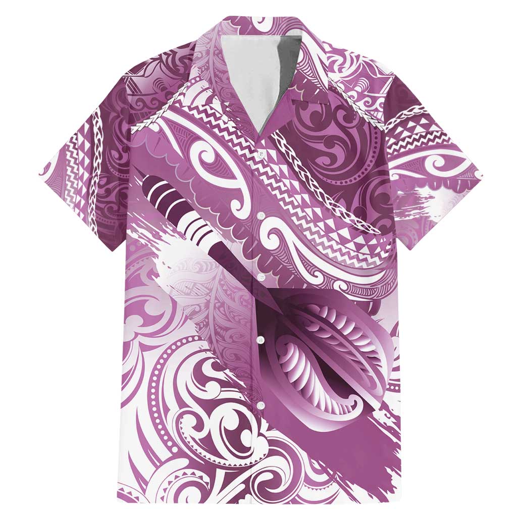 Personalised New Zealand Aotearoa Darts Masters Family Matching Mermaid Dress and Hawaiian Shirt Maori Art Tattoo with Tribal Dart Symbol Pink - Polynesian Pride