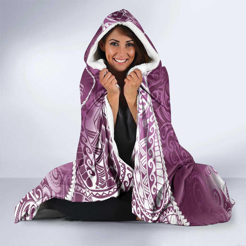 Personalised New Zealand Aotearoa Darts Masters Hooded Blanket Maori Art Tattoo with Tribal Dart Symbol Pink - Polynesian Pride
