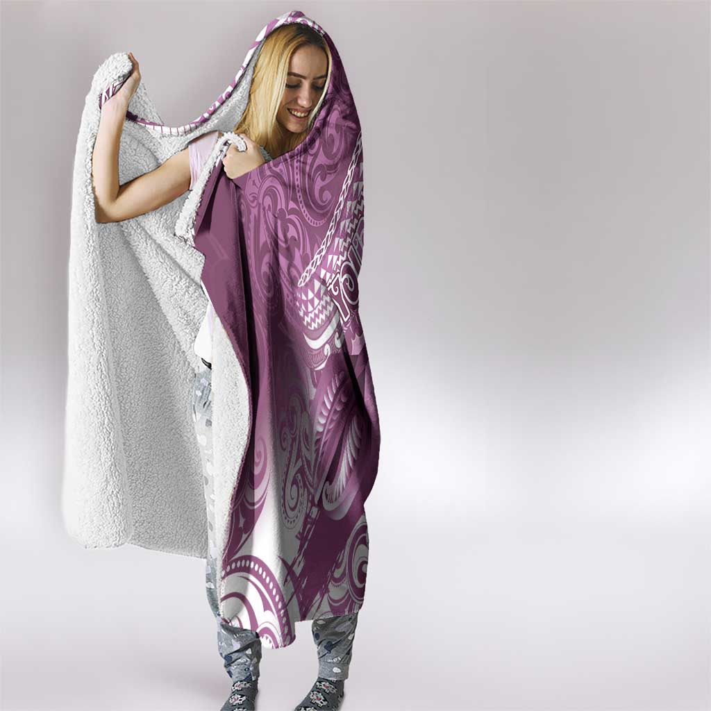 Personalised New Zealand Aotearoa Darts Masters Hooded Blanket Maori Art Tattoo with Tribal Dart Symbol Pink - Polynesian Pride