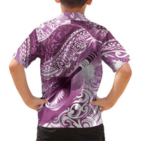 Personalised New Zealand Aotearoa Darts Masters Kid Hawaiian Shirt Maori Art Tattoo with Tribal Dart Symbol Pink - Polynesian Pride