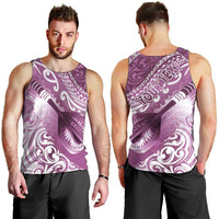 Personalised New Zealand Aotearoa Darts Masters Men Tank Top Maori Art Tattoo with Tribal Dart Symbol Pink - Polynesian Pride