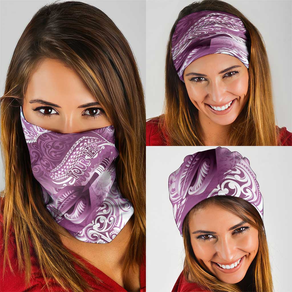 Personalised New Zealand Aotearoa Darts Masters Neck Gaiter Maori Art Tattoo with Tribal Dart Symbol Pink - Polynesian Pride