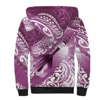 Personalised New Zealand Aotearoa Darts Masters Sherpa Hoodie Maori Art Tattoo with Tribal Dart Symbol Pink LT03 - Polynesian Pride