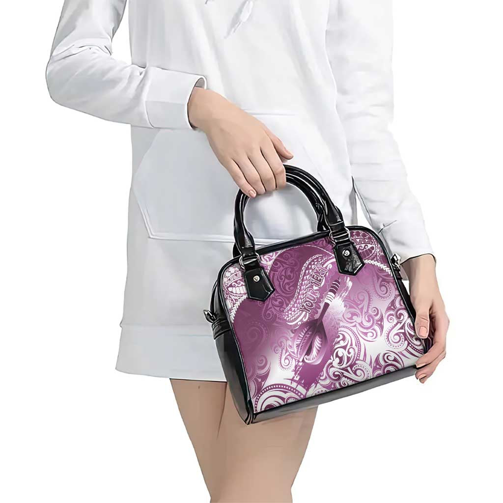 Personalised New Zealand Aotearoa Darts Masters Shoulder Handbag Maori Art Tattoo with Tribal Dart Symbol Pink - Polynesian Pride
