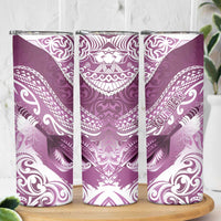 Personalised New Zealand Aotearoa Darts Masters Skinny Tumbler Maori Art Tattoo with Tribal Dart Symbol Pink - Polynesian Pride