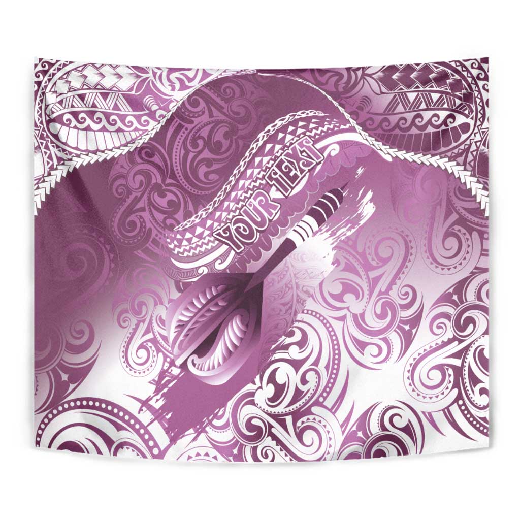 Personalised New Zealand Aotearoa Darts Masters Tapestry Maori Art Tattoo with Tribal Dart Symbol Pink - Polynesian Pride