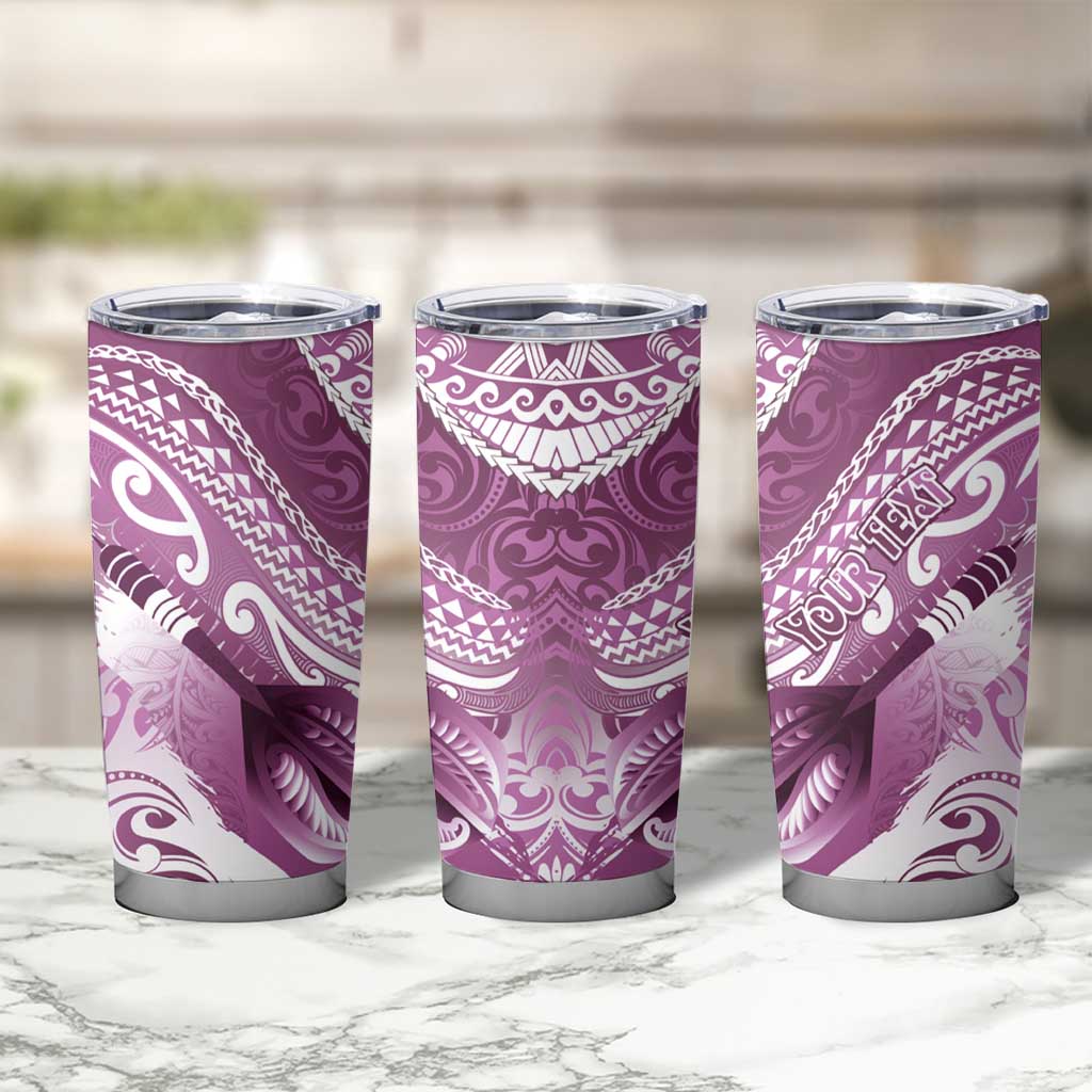 Personalised New Zealand Aotearoa Darts Masters Tumbler Cup Maori Art Tattoo with Tribal Dart Symbol Pink - Polynesian Pride