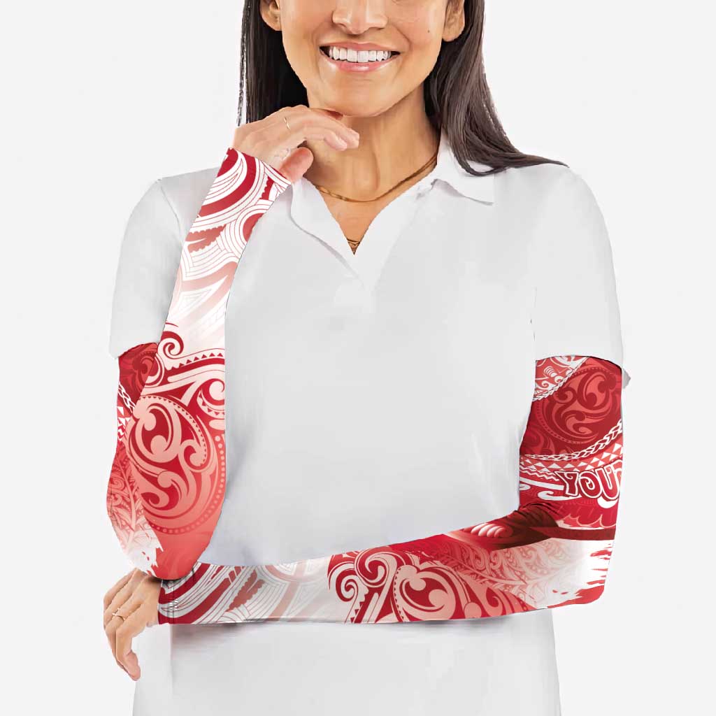 Personalised New Zealand Aotearoa Darts Masters Arm Sleeves Maori Art Tattoo with Tribal Dart Symbol Red - Polynesian Pride