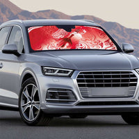 Personalised New Zealand Aotearoa Darts Masters Auto Sun Shade Maori Art Tattoo with Tribal Dart Symbol Red - Polynesian Pride