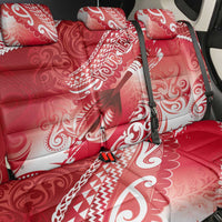 Personalised New Zealand Aotearoa Darts Masters Back Car Seat Cover Maori Art Tattoo with Tribal Dart Symbol Red - Polynesian Pride