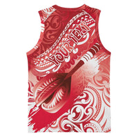 Personalised New Zealand Aotearoa Darts Masters Basketball Jersey Maori Art Tattoo with Tribal Dart Symbol Red - Polynesian Pride