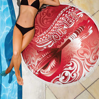Personalised New Zealand Aotearoa Darts Masters Beach Blanket Maori Art Tattoo with Tribal Dart Symbol Red LT03 - Polynesian Pride