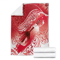 Personalised New Zealand Aotearoa Darts Masters Blanket Maori Art Tattoo with Tribal Dart Symbol Red - Polynesian Pride