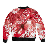 Personalised New Zealand Aotearoa Darts Masters Bomber Jacket Maori Art Tattoo with Tribal Dart Symbol Red LT03 - Polynesian Pride