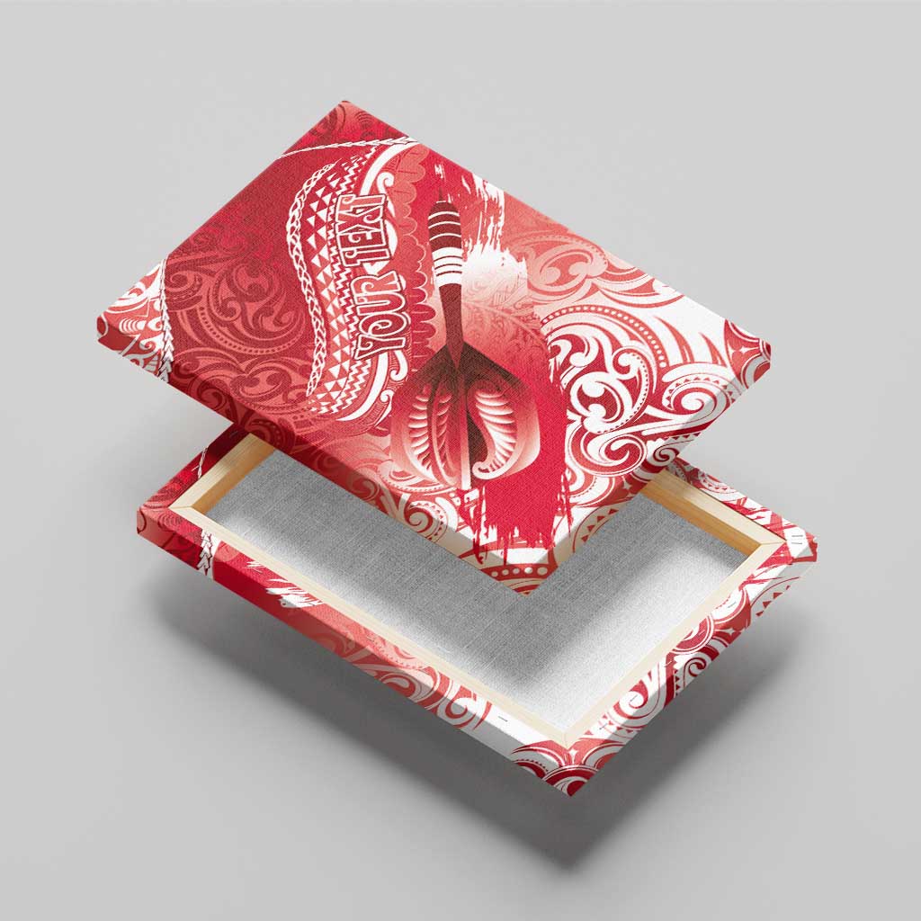 Personalised New Zealand Aotearoa Darts Masters Canvas Wall Art Maori Art Tattoo with Tribal Dart Symbol Red - Polynesian Pride