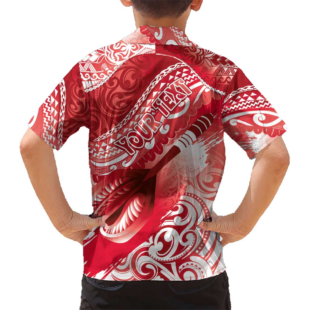 Personalised New Zealand Aotearoa Darts Masters Hawaiian Shirt Maori Art Tattoo with Tribal Dart Symbol Red - Polynesian Pride