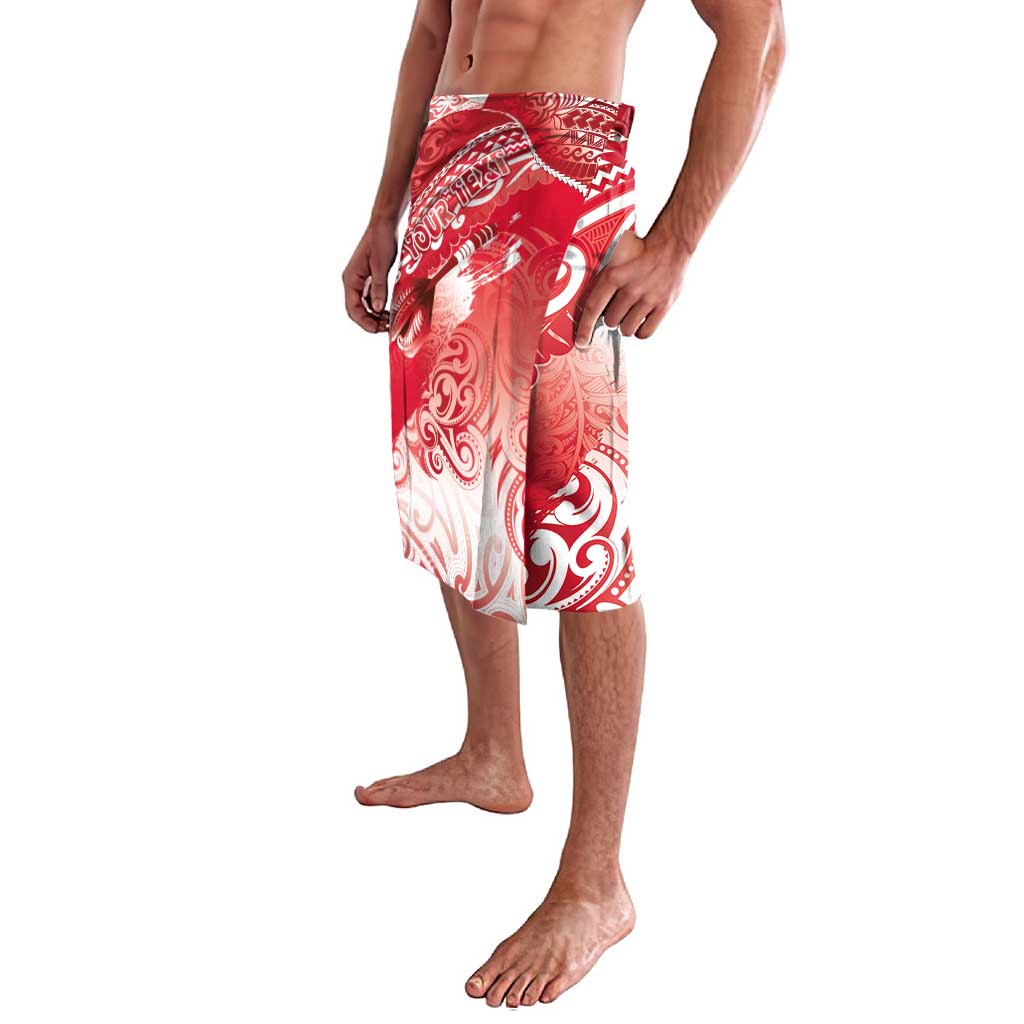 Personalised New Zealand Aotearoa Darts Masters Lavalava Maori Art Tattoo with Tribal Dart Symbol Red - Polynesian Pride