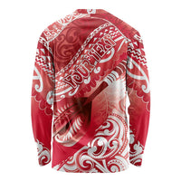 Personalised New Zealand Aotearoa Darts Masters Long Sleeve Shirt Maori Art Tattoo with Tribal Dart Symbol Red - Polynesian Pride