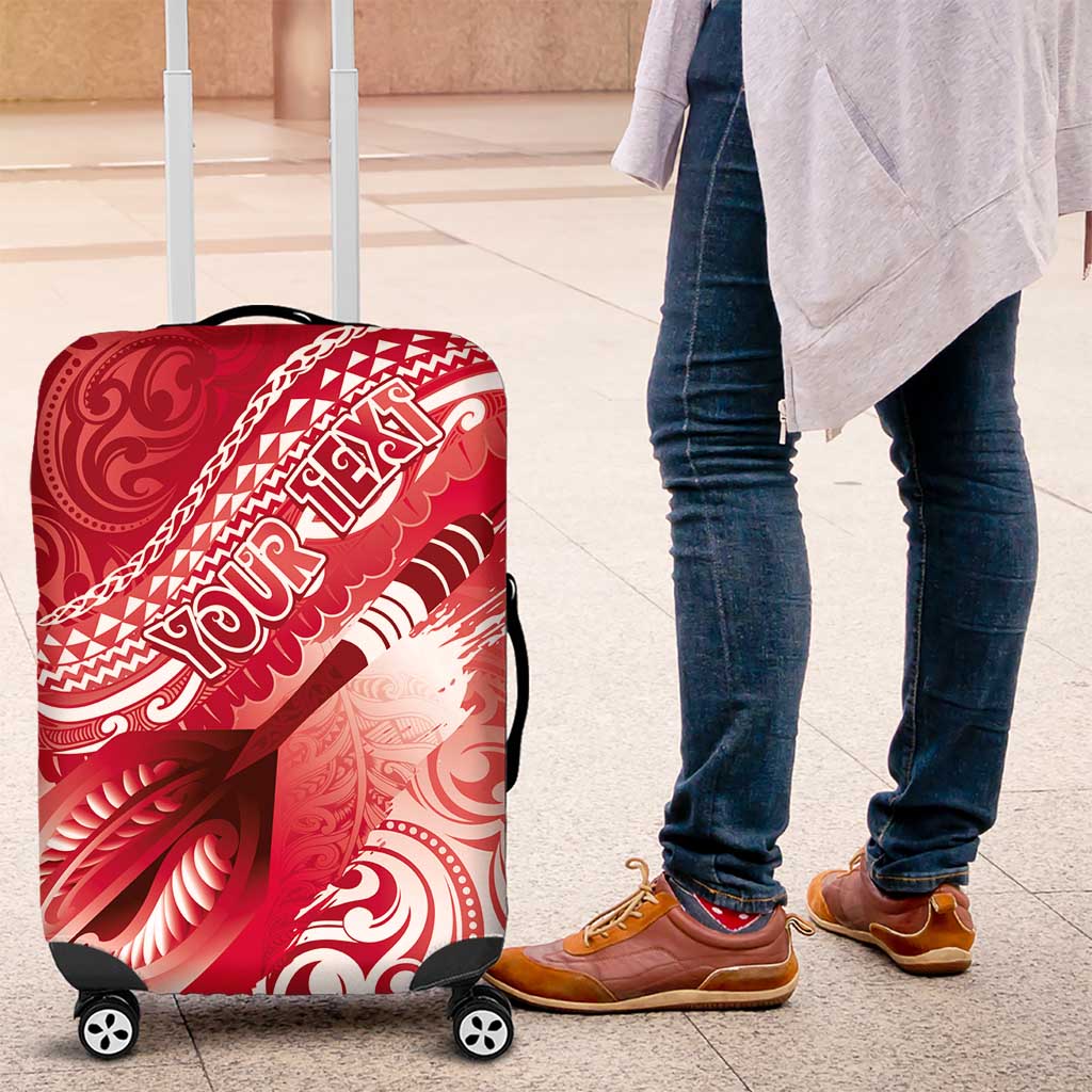 Personalised New Zealand Aotearoa Darts Masters Luggage Cover Maori Art Tattoo with Tribal Dart Symbol Red - Polynesian Pride