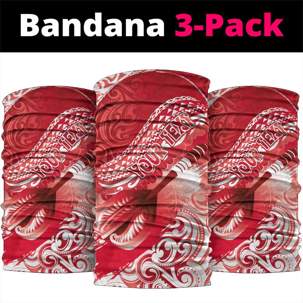 Personalised New Zealand Aotearoa Darts Masters Neck Gaiter Maori Art Tattoo with Tribal Dart Symbol Red - Polynesian Pride