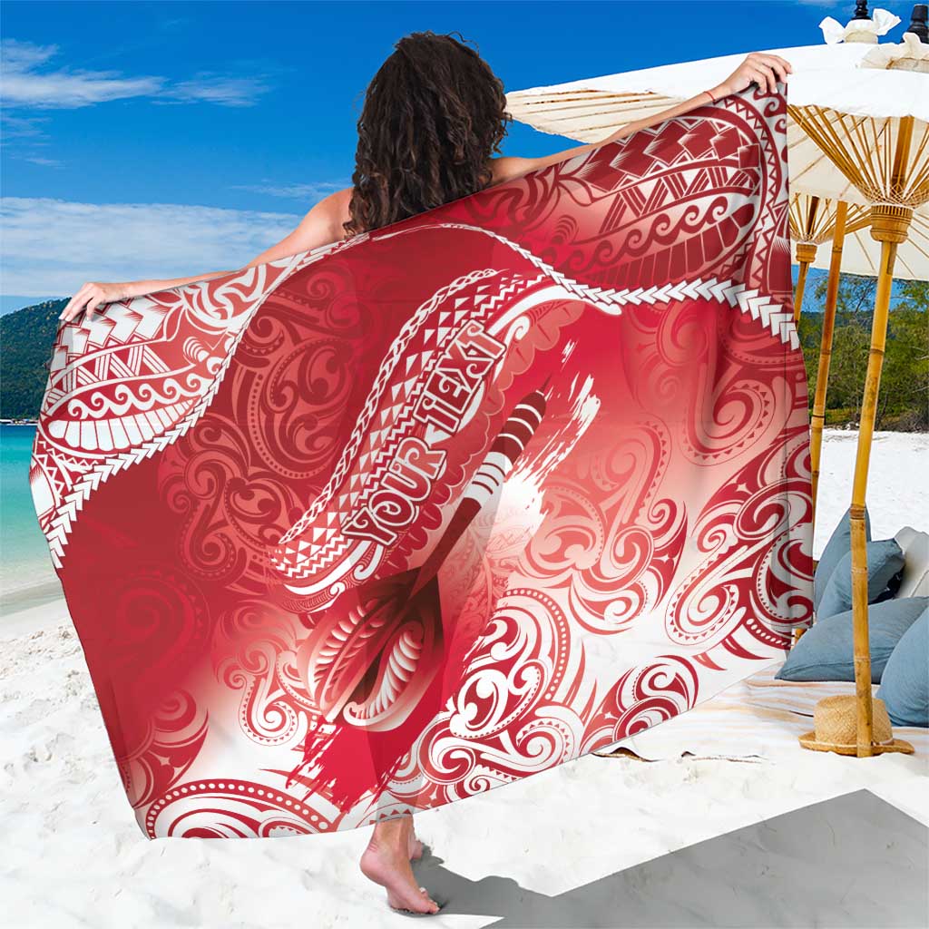 Personalised New Zealand Aotearoa Darts Masters Sarong Maori Art Tattoo with Tribal Dart Symbol Red LT03 One Size 44 x 66 inches Red - Polynesian Pride