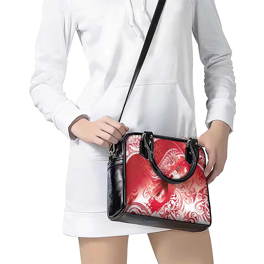 Personalised New Zealand Aotearoa Darts Masters Shoulder Handbag Maori Art Tattoo with Tribal Dart Symbol Red LT03 - Polynesian Pride