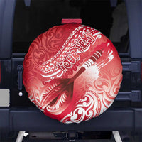 Personalised New Zealand Aotearoa Darts Masters Spare Tire Cover Maori Art Tattoo with Tribal Dart Symbol Red LT03 No hole Red - Polynesian Pride