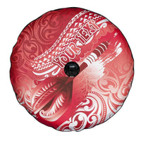 Personalised New Zealand Aotearoa Darts Masters Spare Tire Cover Maori Art Tattoo with Tribal Dart Symbol Red LT03 - Polynesian Pride