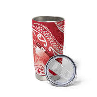 Personalised New Zealand Aotearoa Darts Masters Tumbler Cup Maori Art Tattoo with Tribal Dart Symbol Red - Polynesian Pride