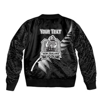 Custom New Zealand World Cup 2023 Bomber Jacket Aotearoa Champion Rugby with Silver Fern Maori Ethnic Pattern LT03 - Polynesian Pride