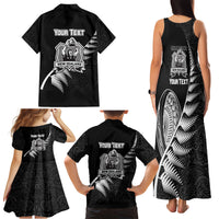 Custom New Zealand World Cup 2023 Family Matching Tank Maxi Dress and Hawaiian Shirt Aotearoa Champion Rugby with Silver Fern Maori Ethnic Pattern LT03 - Polynesian Pride