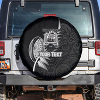 Custom New Zealand World Cup 2023 Spare Tire Cover Aotearoa Champion Rugby with Silver Fern Maori Ethnic Pattern LT03 - Polynesian Pride