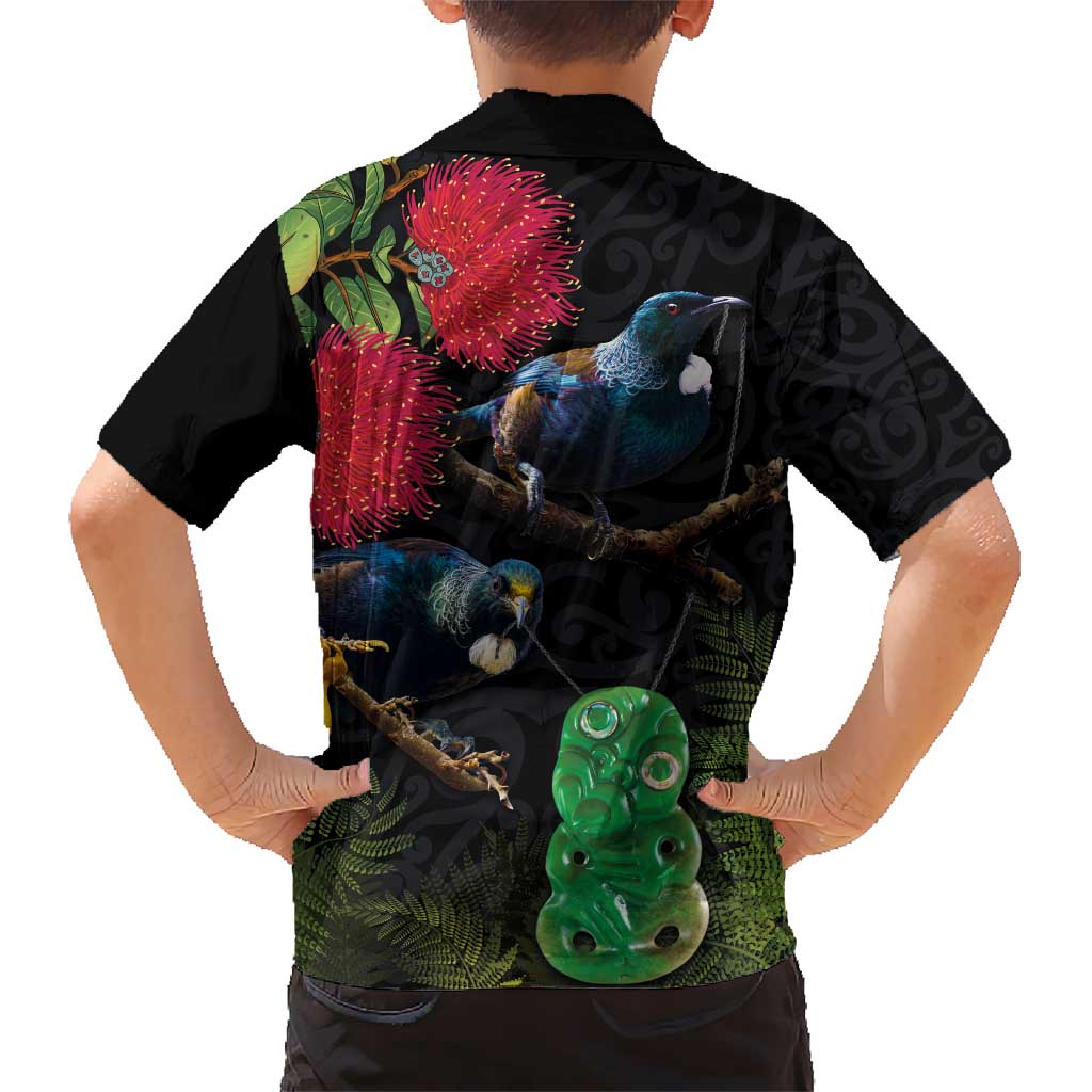 New Zealand Tui Hawaiian Shirt Guardians of the Hei Tiki - Maori Art and Plants LT03 - Polynesian Pride