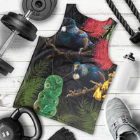 New Zealand Tui Men Tank Top Guardians of the Hei Tiki - Maori Art and Plants