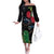 New Zealand Tui Off The Shoulder Long Sleeve Dress Guardians of the Hei Tiki - Maori Art and Plants